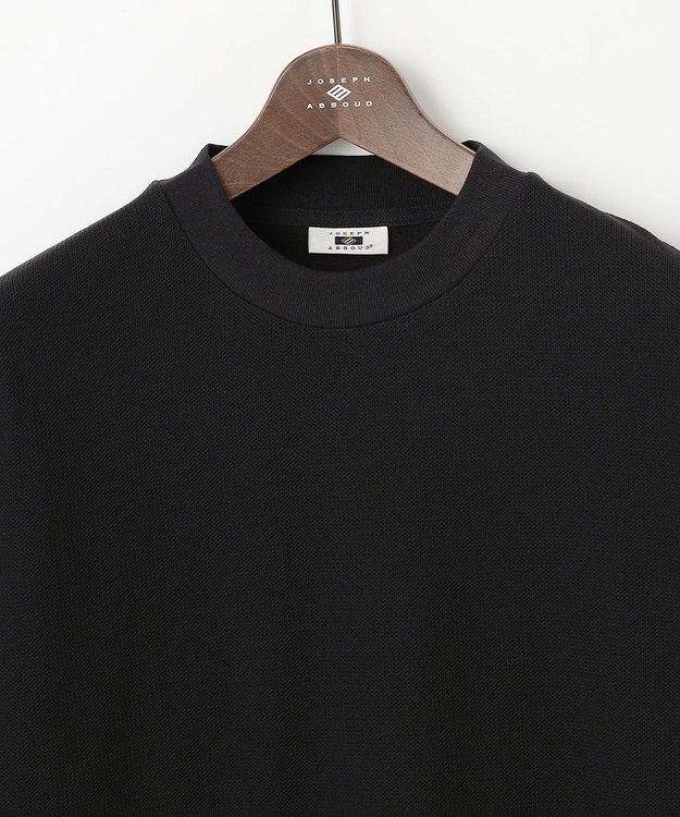 JOSEPH ABBOUD 【エコ素材和紙使用/日本素材/日本縫製/軽量/通気性/速乾性】和紙フライス×ハニカムＴシャツ ブラック系