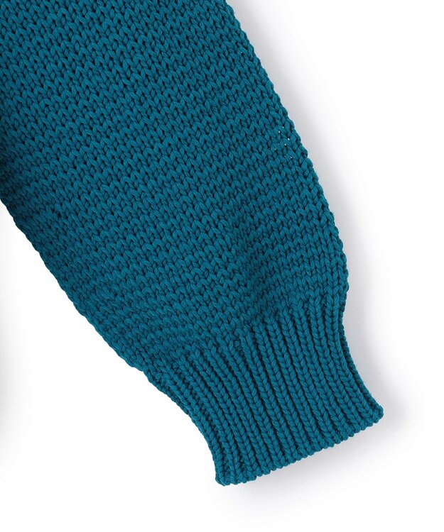 ICB 【洗える】リリヤーンバルキー Vネックニット ターコイズ系