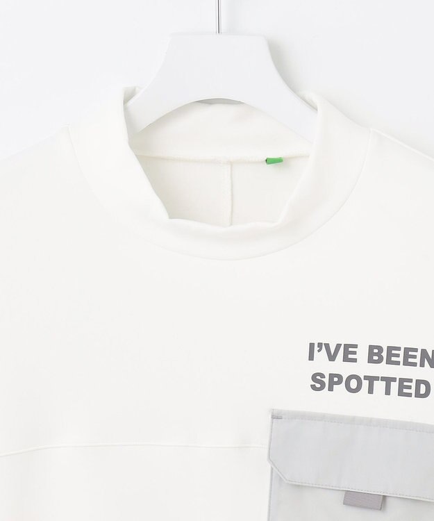 PW CIRCULUS 【MEN】ポケット 長袖 モックネック シャツ ホワイト系