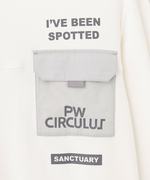 PW CIRCULUS 【MEN】ポケット 長袖 モックネック シャツ ホワイト系