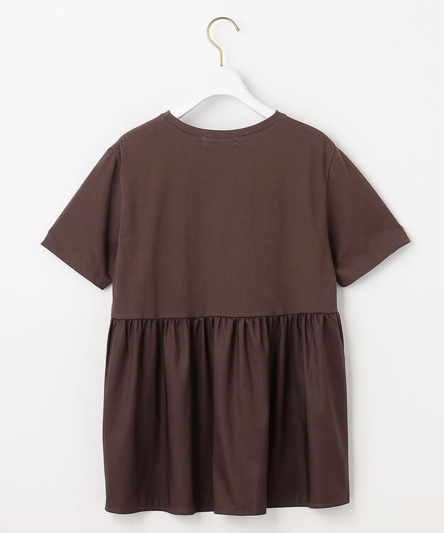 ANY SIS S 【WEB・一部店舗限定】サテンコンビ プルオーバー ブラウン