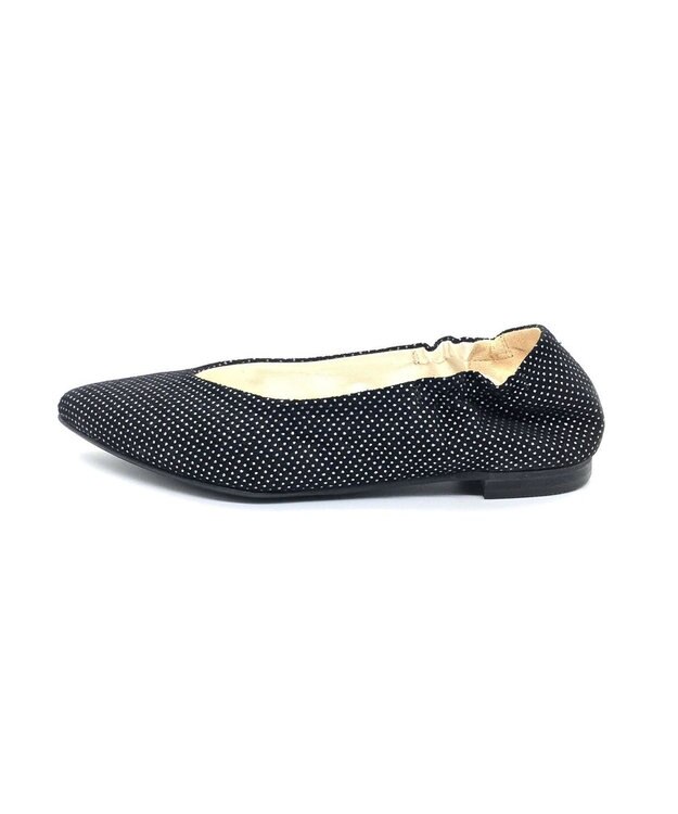 nouvelleRobe Oū 新色追加【本革・高反発】Pointed-plain ポインテッドトゥ Vカットパンプス ブラックドット