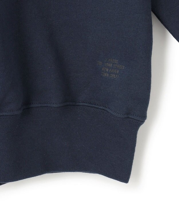 J.PRESS MEN 【J.PRESS ORIGINALS】Supima Recycle French Terry Logo Sweat Zip-Shirts ネイビー系