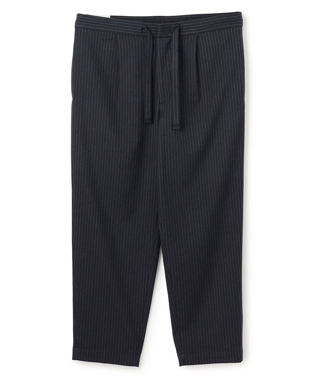 UNFILO MENS 【OCEANS 雑誌・web・YouTube 掲載】FLANNEL TOUCH 機能美パンツ ワイド ネイビーストライプ