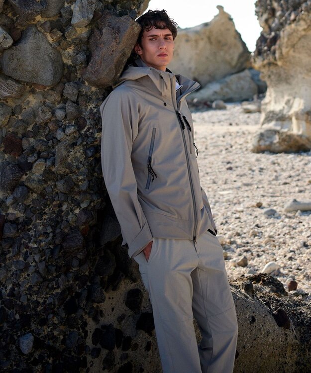 JOSEPH ABBOUD MOUNTAIN 【ストレッチ/撥水/防水素材/イタリア素材/ライナードッキング対応】マウンテンシェル パーカー ライトグレー系