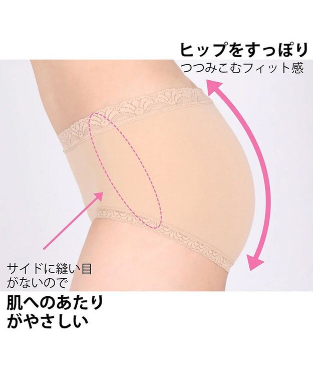 WACOAL 【ディアヒップ】 ショーツ はきこみ丈ふつう 綿混(身生地) ヒップを包みこむフィット感 やさしいはきごこち PPA111 /ワコール シェルベージュ