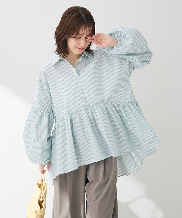 Green Parks ・ＥＬＥＮＣＡＲＥ　ＤＵＥ　ストライプシャツチュニック Mint