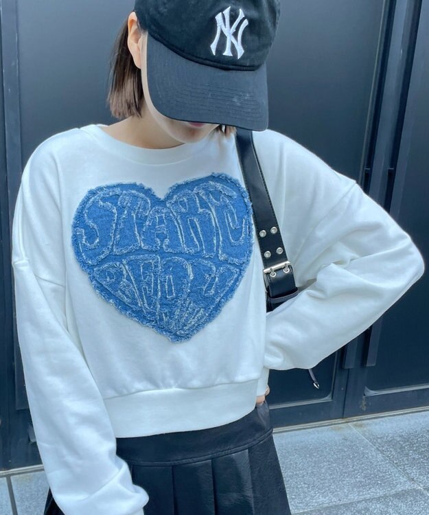 WEGO デニムワッペンプルオーバー ホワイト