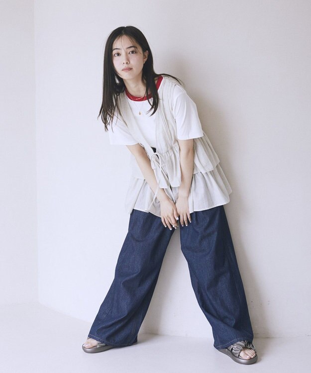 earth music&ecology イージータックワイドデニム Indigo