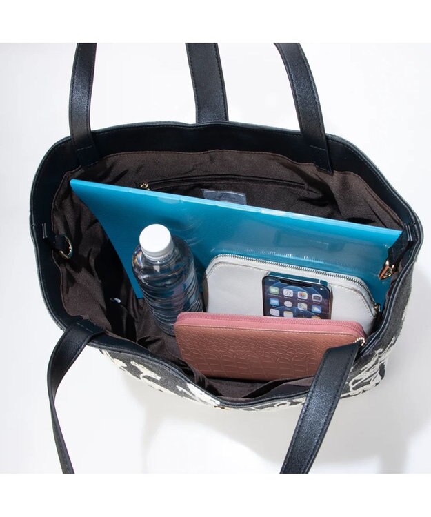 UNBILLION cachecache 花刺繍トートバッグL グレー