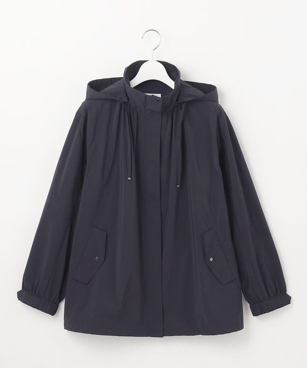 J.PRESS LADIES L 【洗える・撥水】マイクロタフタ フーデッド ショート コート ネイビー系
