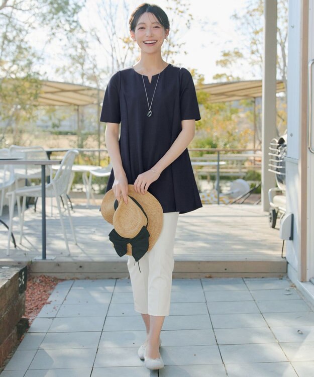 Tiaclasse 【おのののかさん着用 】「冷凛（ひやりん）」カノコバックフレアカットソー ネイビー