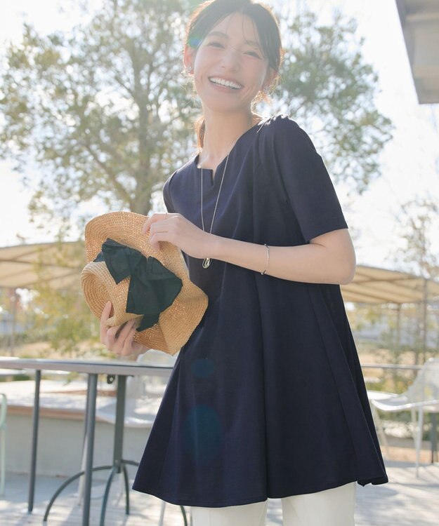 Tiaclasse 【おのののかさん着用 】「冷凛（ひやりん）」カノコバックフレアカットソー ネイビー