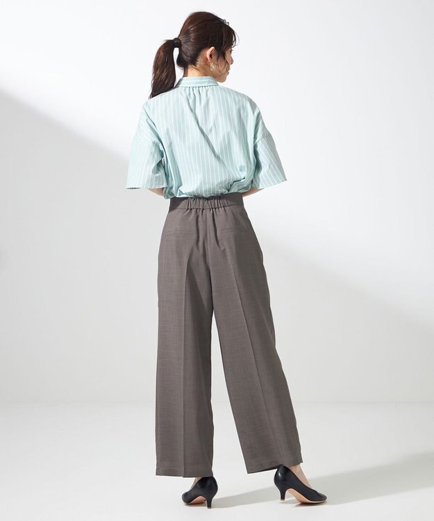 ANY SIS 【洗える】ペタルスリーブ シャツ ミントストライプ