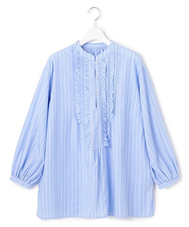 J.PRESS YORK STREET 【WOMEN】タイプライターフリンジ ブラウス サックスブルー系1