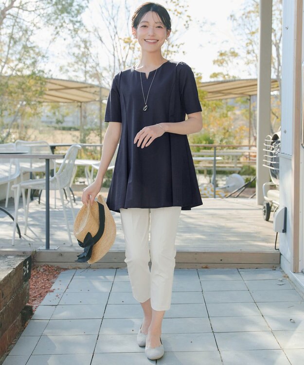 Tiaclasse 【おのののかさん着用 】「冷凛（ひやりん）」カノコバックフレアカットソー ネイビー