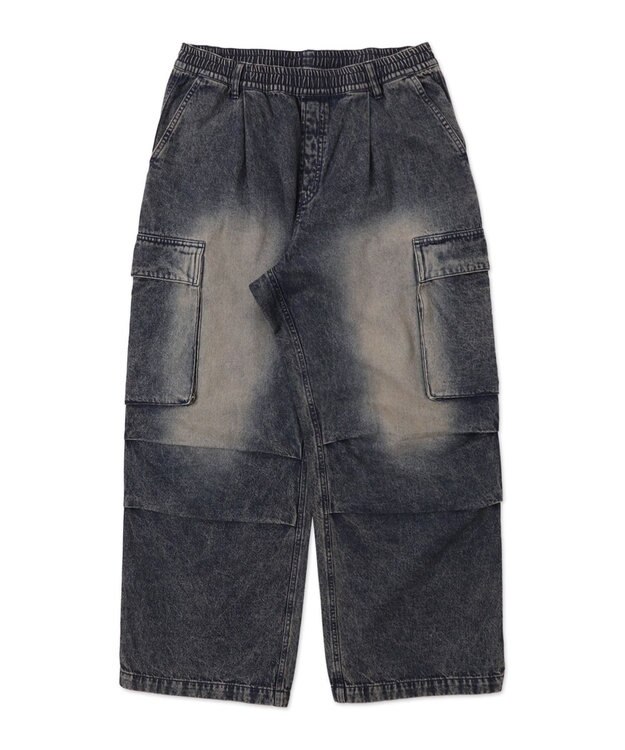 WEGO 【ユニセックス着用ITEM】デニムイージーカーゴパンツ デニム中濃加工色