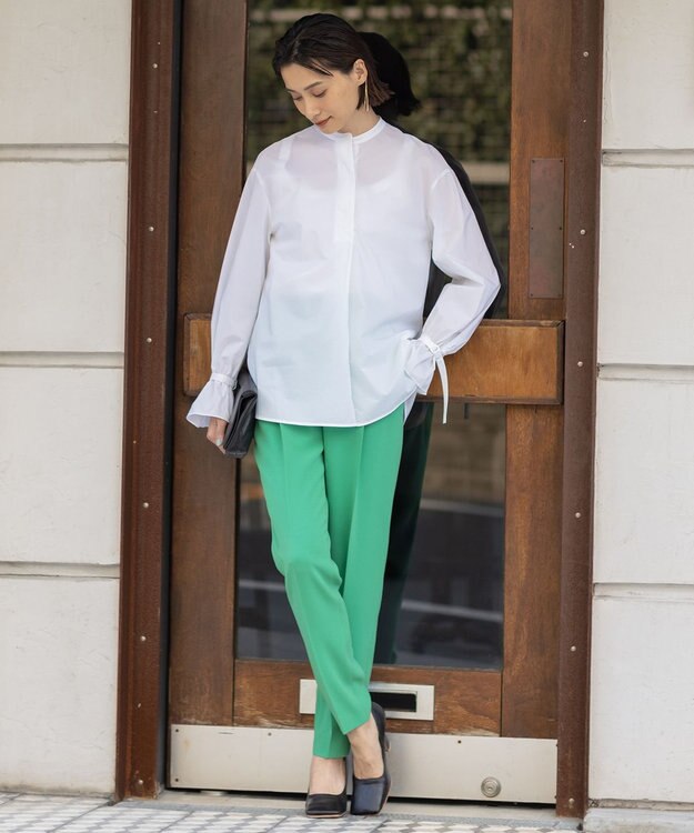 ICB 【洗える】エコナイロンストレッチ プルオーバーブラウス アイボリー系