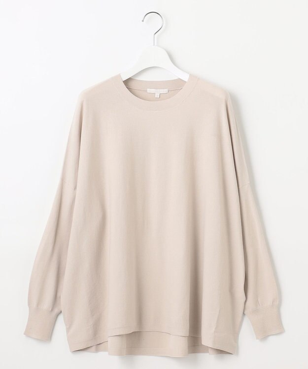 自由区 L 【WEB限定カラーあり】レーヨンストレッチ ニットT ベージュ