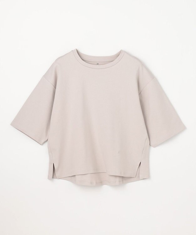 ANY 【Sサイズあり】オーガニックコットンスムース5分袖Tシャツ グレージュ