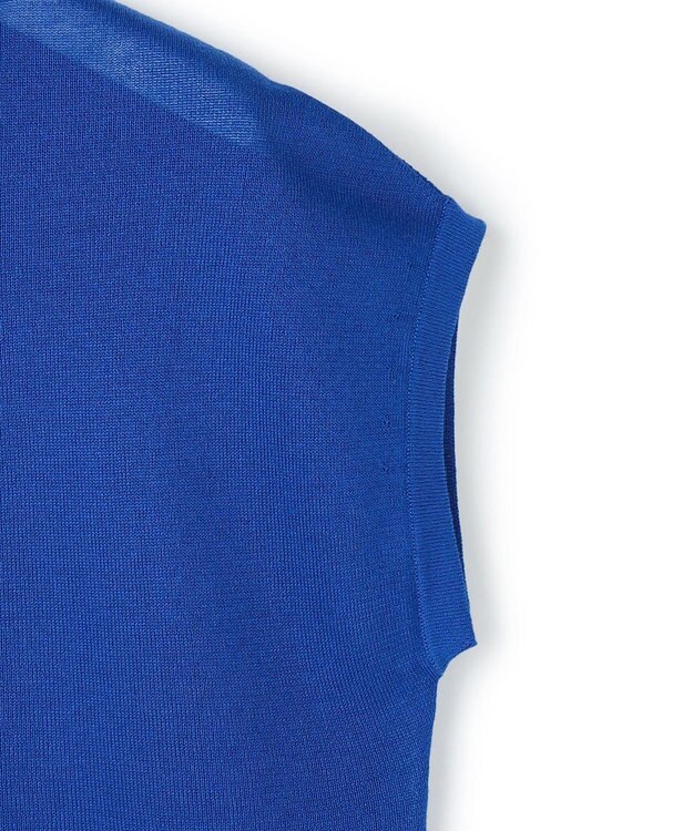 23区 シャイニーシアー ノースリーブ ニット ブルー系