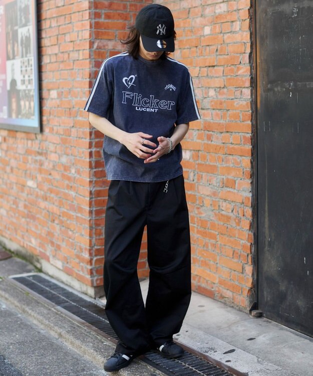 WEGO 【ユニセックス着用ITEM】スリーブラインロゴBIG　T（SS） ネイビー