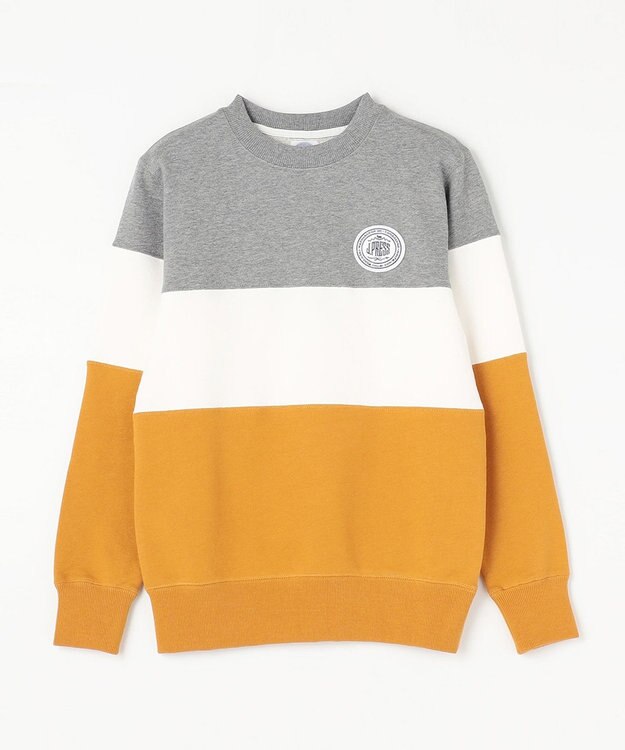 J.PRESS KIDS 【140-170cm】COMBI トリコロール トレーナー グレー×イエロー系