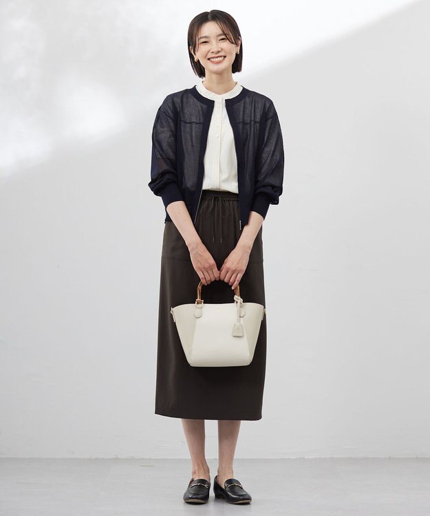J.PRESS LADIES L 【WEB限定カラーあり・洗える・接触冷感・吸水速乾】Lightジョーゼット ナロー スカート ダークブラウン系
