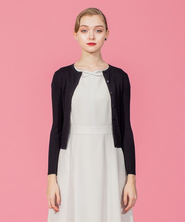 TOCCA 【洗える】SILK RIB CARDIGAN カーディガン ブラック系