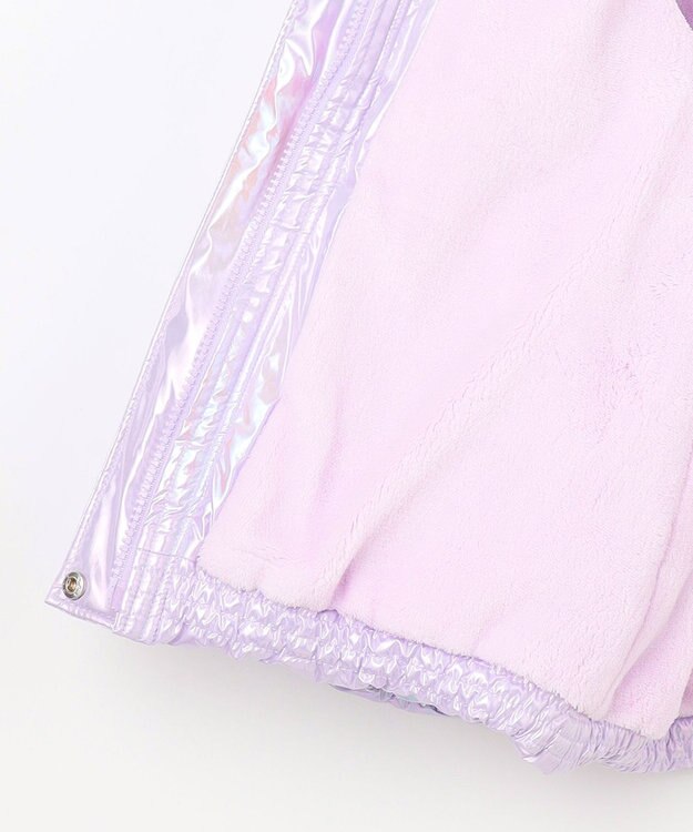 ANY KIDS パール調×フリースボア中綿コート ラベンダーオーロラ