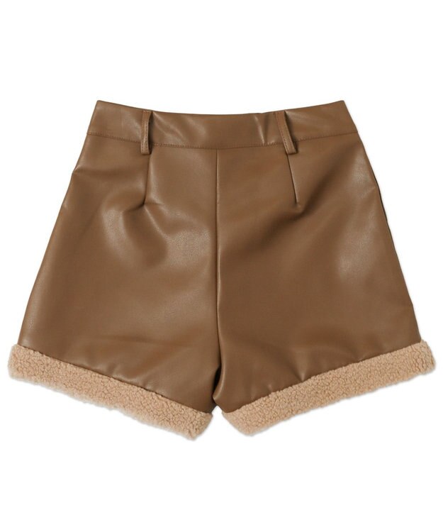 WEGO PUボアショートパンツ ブラウン