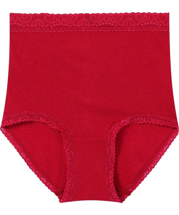 Wing ショーツ 綿混(身生地部) やさしい肌あたり 【デイリーフィット やわらかコットン】 はきこみ丈ふかめ EC3230 ウイング／ワコール レッド