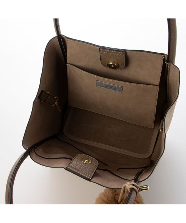 UNBILLION カシュカシュ cachecache / 通しハンドルパッチワークトート ベージュ