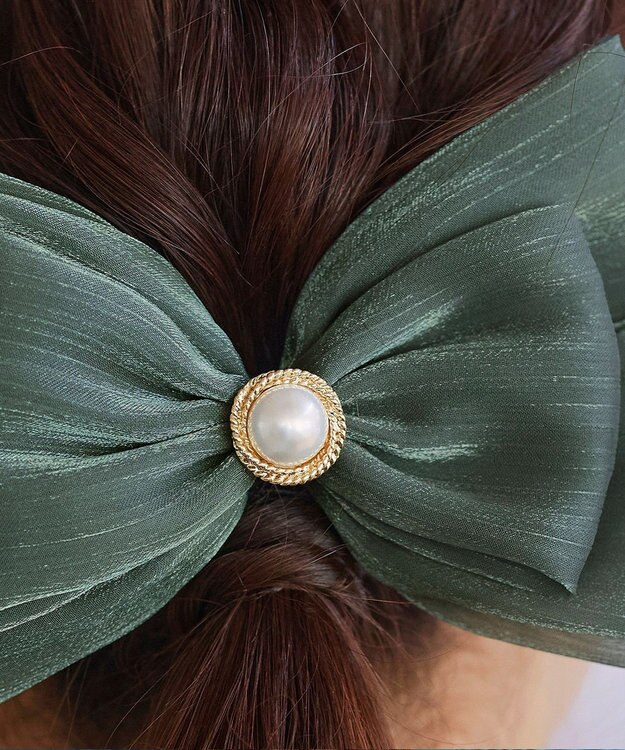 Tiaclasse オーガンジーリボンバレッタ グリーン