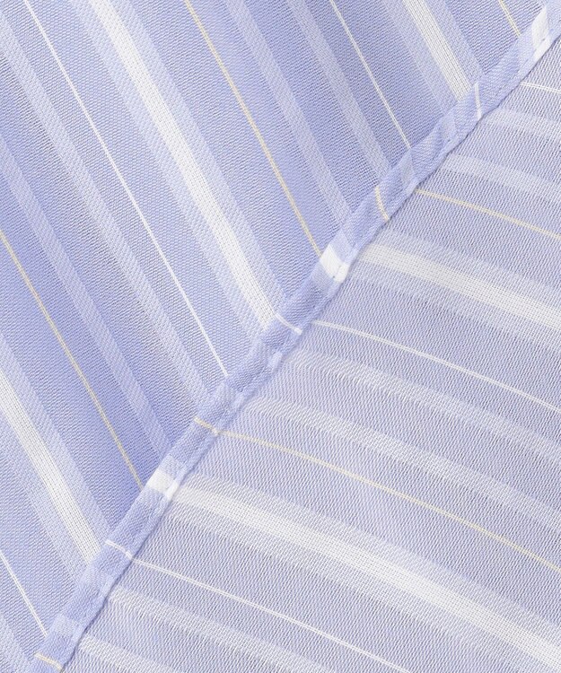 J.PRESS LADIES L 【洗える】SHEERストライプ ペプラム シャツ ブラウス サックスストライプ系