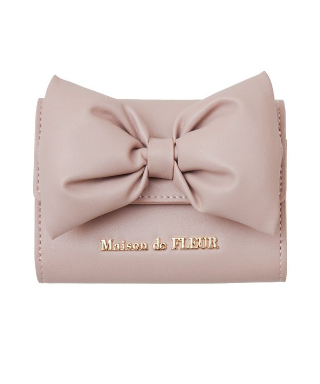 Maison de FLEUR ボリュームリボンウォレット Pink
