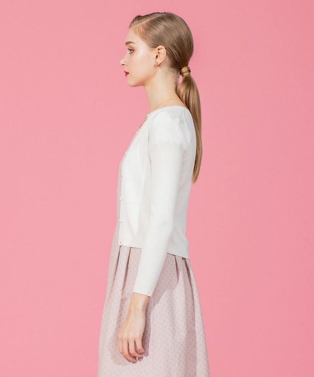 TOCCA 【洗える】SILK RIB CARDIGAN カーディガン アイボリー系