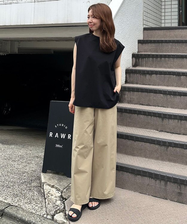 UNFILO FINE MOVE ワイドパンツ ベージュ