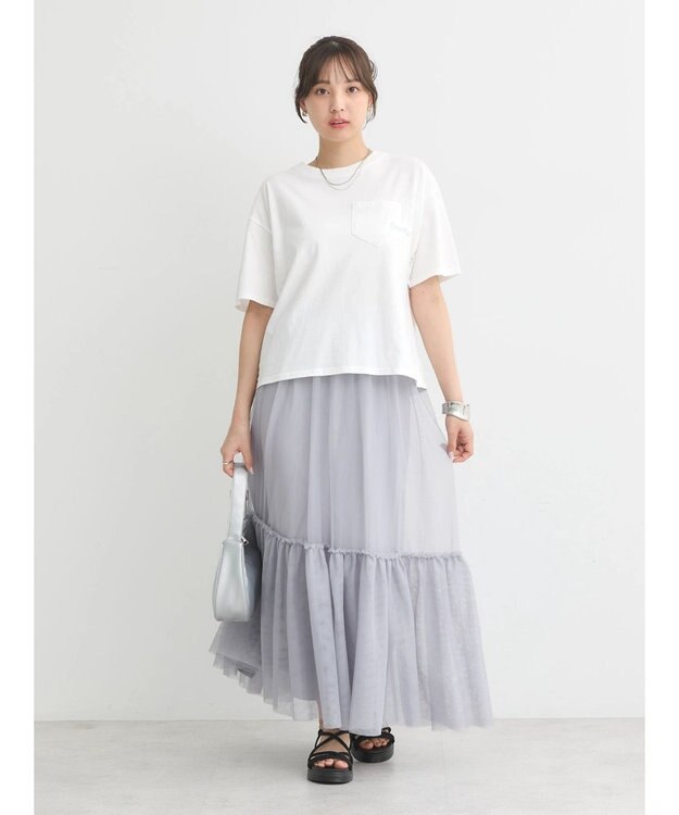 earth music&ecology Ｍｕｌｔｉｗａｙチュールスカート Light Gray