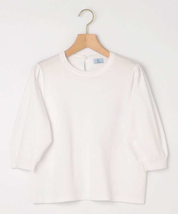 組曲 S 【UVケア・接触冷感】MINA 6分袖ニットプルオーバー パールホワイト系