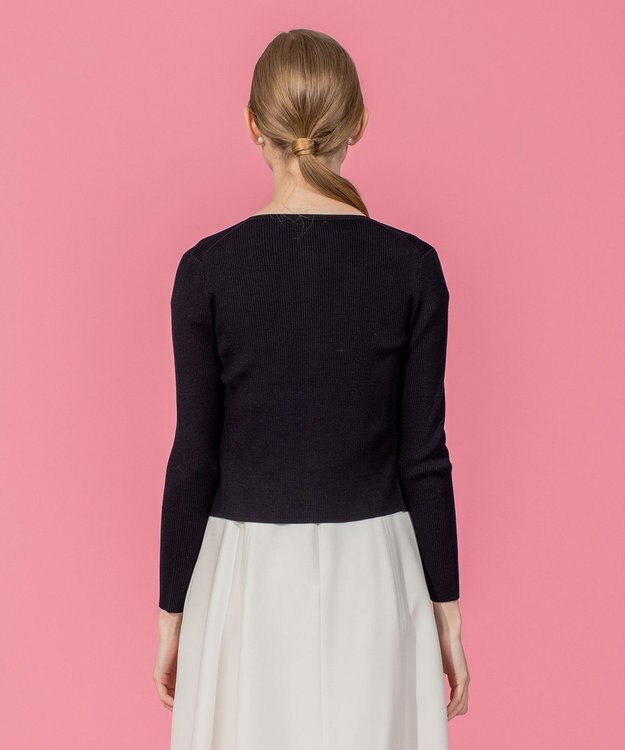 TOCCA 【洗える】SILK RIB CARDIGAN カーディガン ブラック系