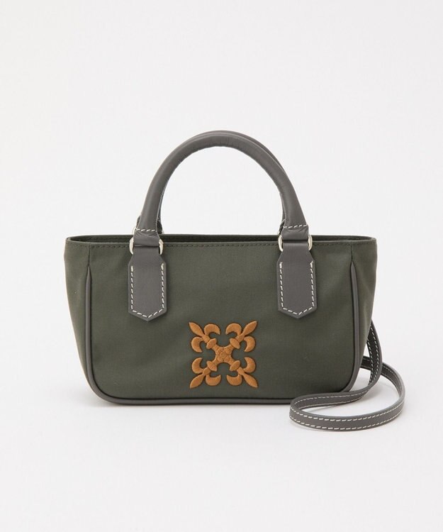 russet 《モノグラム刺繍》コーデュラナイロン2WAYミニショルダーバッグ（CE-1778） Gray