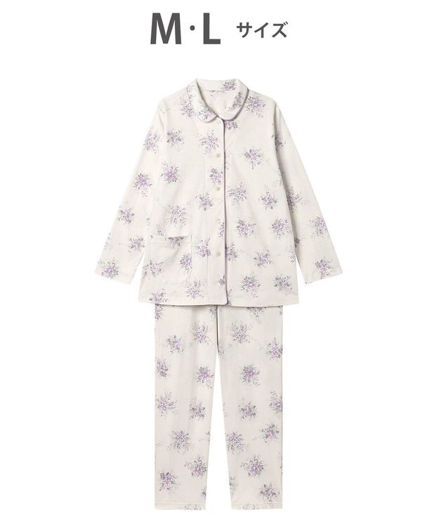 WACOAL リラックス＆スリープ  長袖 長ズボン パジャマ 綿100%(本体) WDX540 /ワコール アイボリー