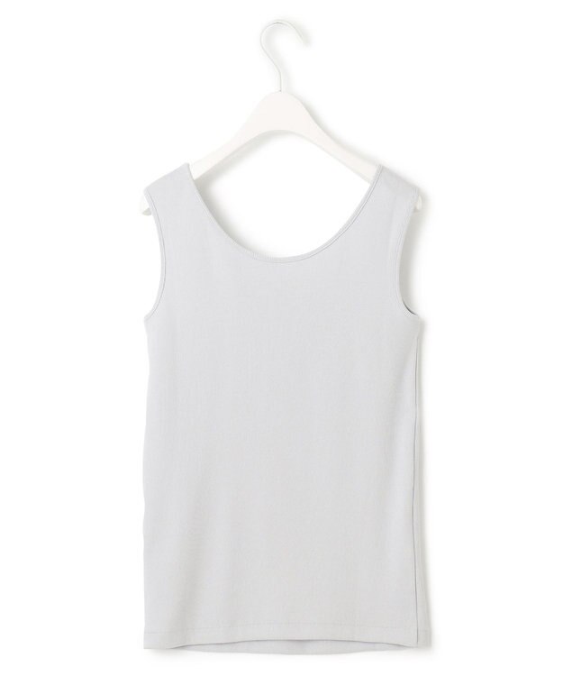 ICB L 【WEB限定・洗える】 ブロードステッチリブ タンクトップ ライトグレー系