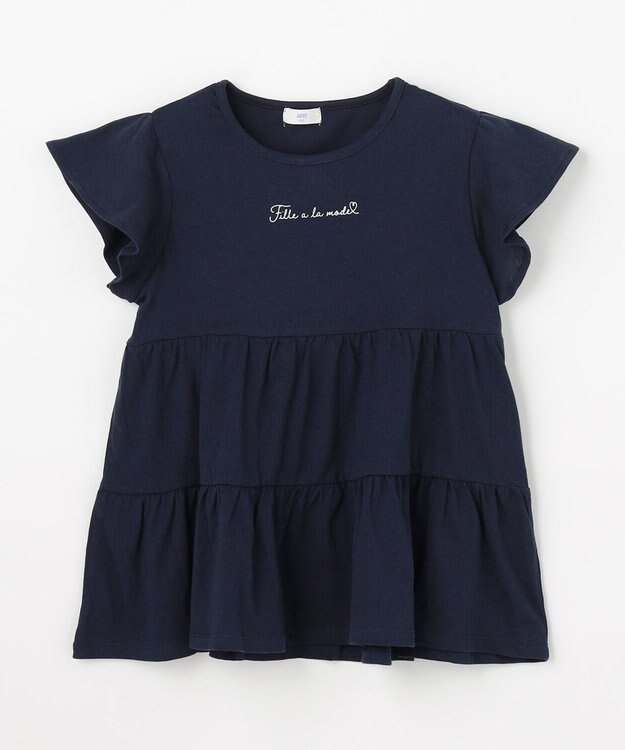 ANY KIDS 【綿100%/接触冷感】ひんやり ティアードチュニック ネイビー