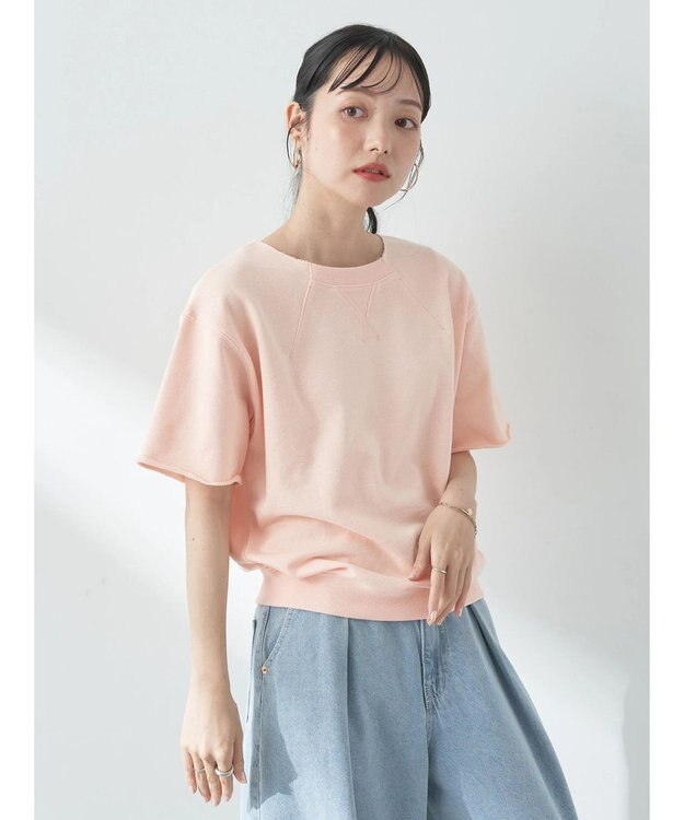 earth music&ecology デザインネックウラケプルオーバー Pink Orange