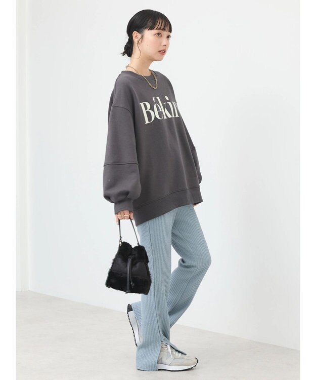 earth music&ecology ぽこぽこスリットパンツ Royal Blue