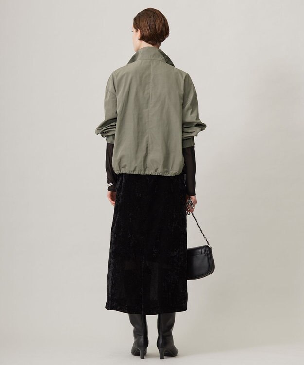 ICB 【洗える】 エステルメモリータフタ ブルゾン スレートカーキ系