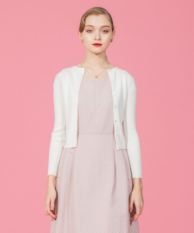 TOCCA 【洗える】SILK RIB CARDIGAN カーディガン アイボリー系