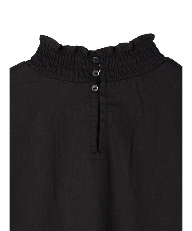 CRAFT STANDARD BOUTIQUE インドコットンシャーリングハイネックブラウス Black